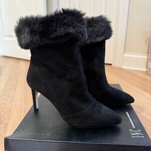NWT INC Leena Black Booties with Faux Fur SZ 8